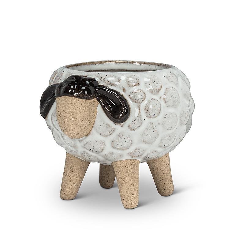 Mini Pot De Fleurs En Céramique Forme Mouton Sur Pieds - Déco Intérieure, Pour Cactus Et Petites Plantes - 2