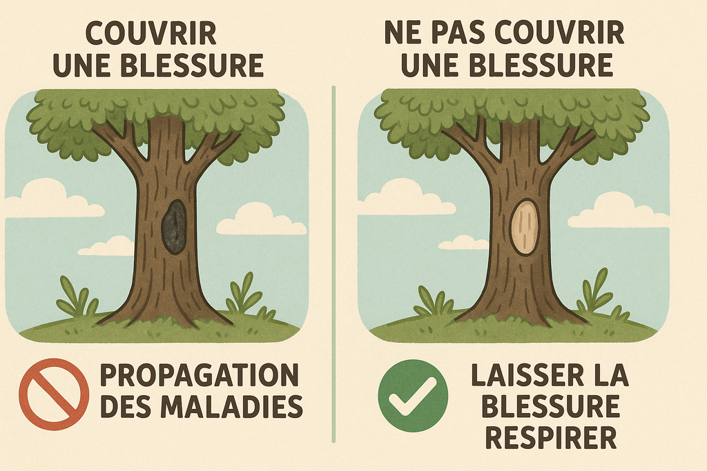 Ne couvrez pas les blessures de vos arbres : laissez-les respirer 🌳