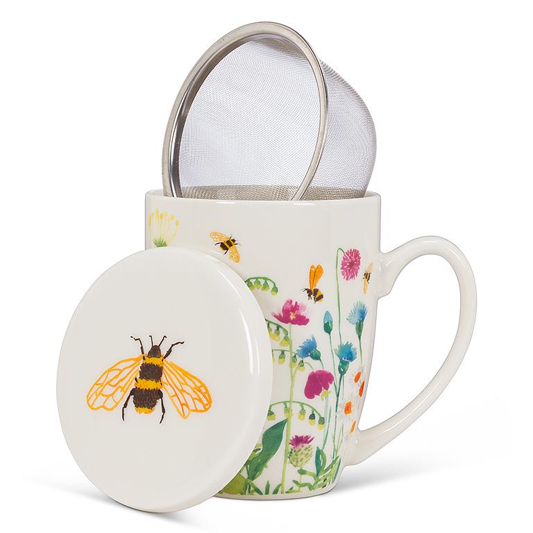 Tasse avec passoire couverte Jardin d'abeille – Enracinés